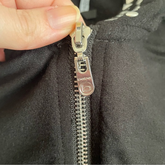 y2k McBling Bebe Hooded Bedazzled Longline Pullover Sport Sweater Dress ✨ - Picture 6 of 12